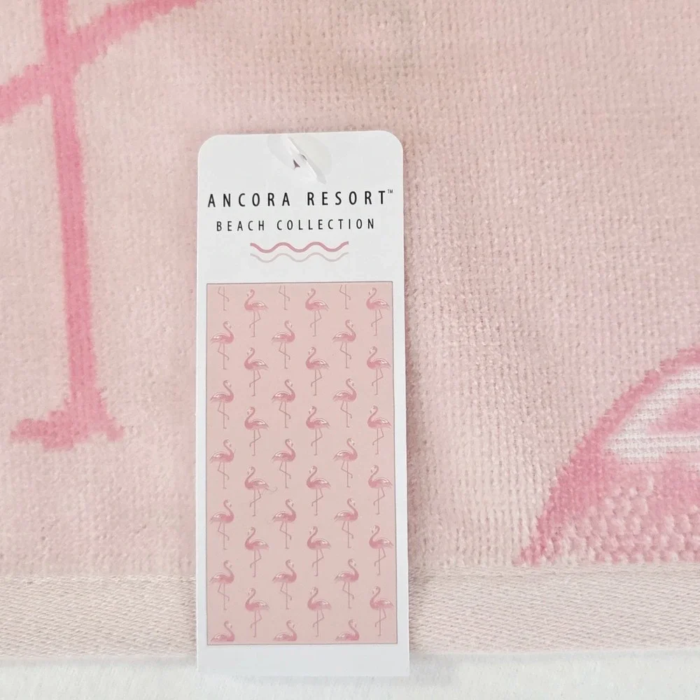 Ancora Resort Collection Cotton Pink Flamingo‎ Beach Towel 36x68 Quick Dry